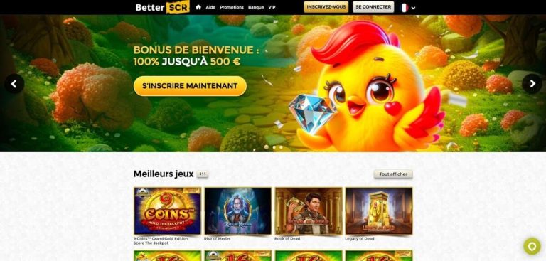 BetterScratch Casino page accueil